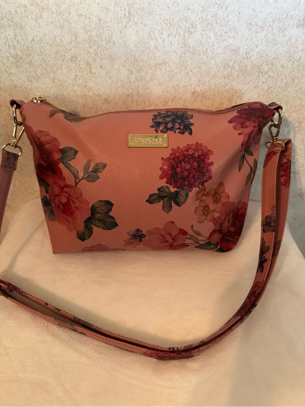 bebe Coral Floral Crossbody Bag